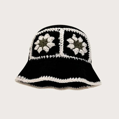 Dopamine Autumn Crochet Panama Cap Korean Handmade Bucket Hats