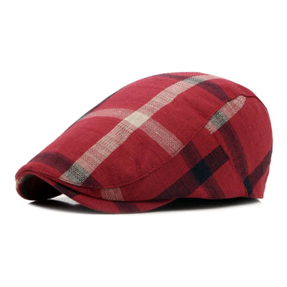 Unisex Colorful Plaid Berets Thin Soft Newsboy Caps