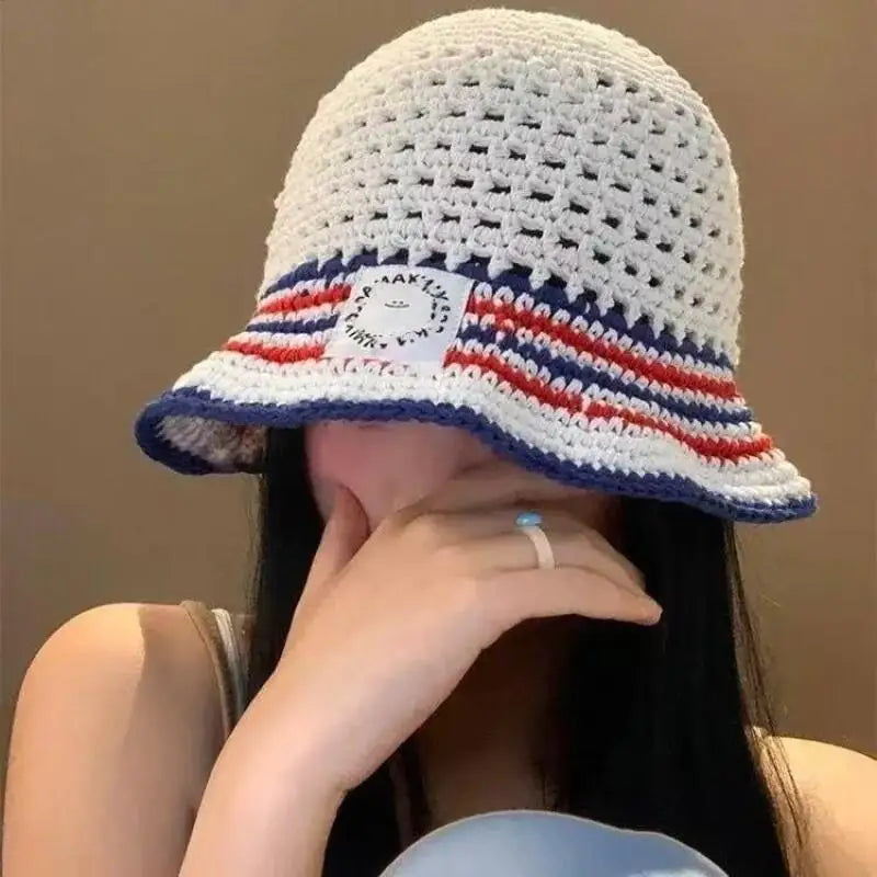 Sun Hat Striped Fisherman Hat Women's