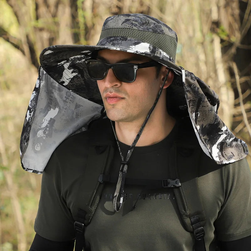 Large Shawl Sunscreen Neck Protection Big Brim Sun Hat  Fisherman Hats