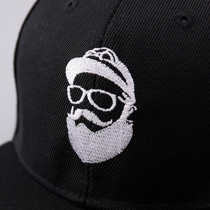 Bearded Uncle Baseball Cap, Unisex Fashionable Flat-Brim Hip-Hop Cap