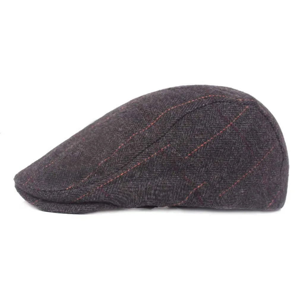 Herringbone Beret Men's Casual Peaked Cap British Women's
