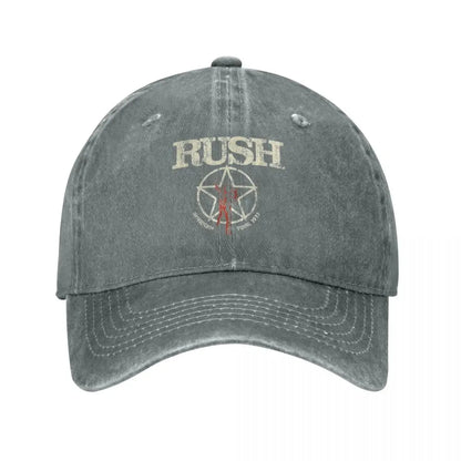 Rush Band Unisex Baseball Cap, Washed Cotton, Tattoo Design, Sports Style