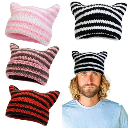 Casual Cute Cat Ears Japanese Beanie Hat