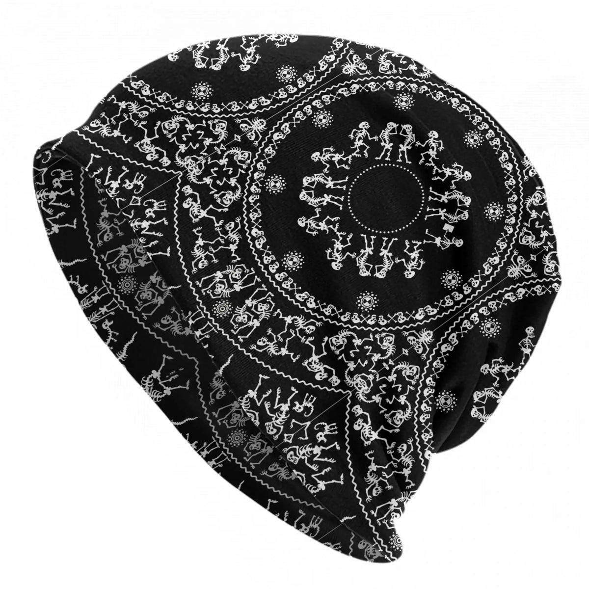 Red Black Chain Pattern Beanie Hats Bonnet Hats Men Women