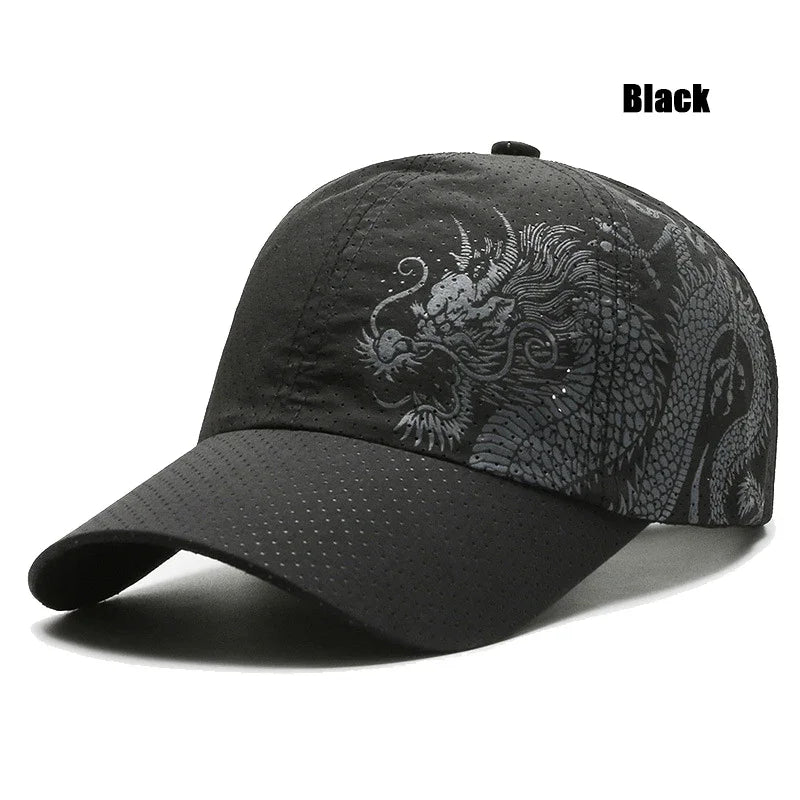 New Style Summer Baseball Cap Quick-Drying Air Hole Chinese Dragon Fashion Unisex