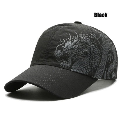 New Style Summer Baseball Cap Quick-Drying Air Hole Chinese Dragon Fashion Unisex