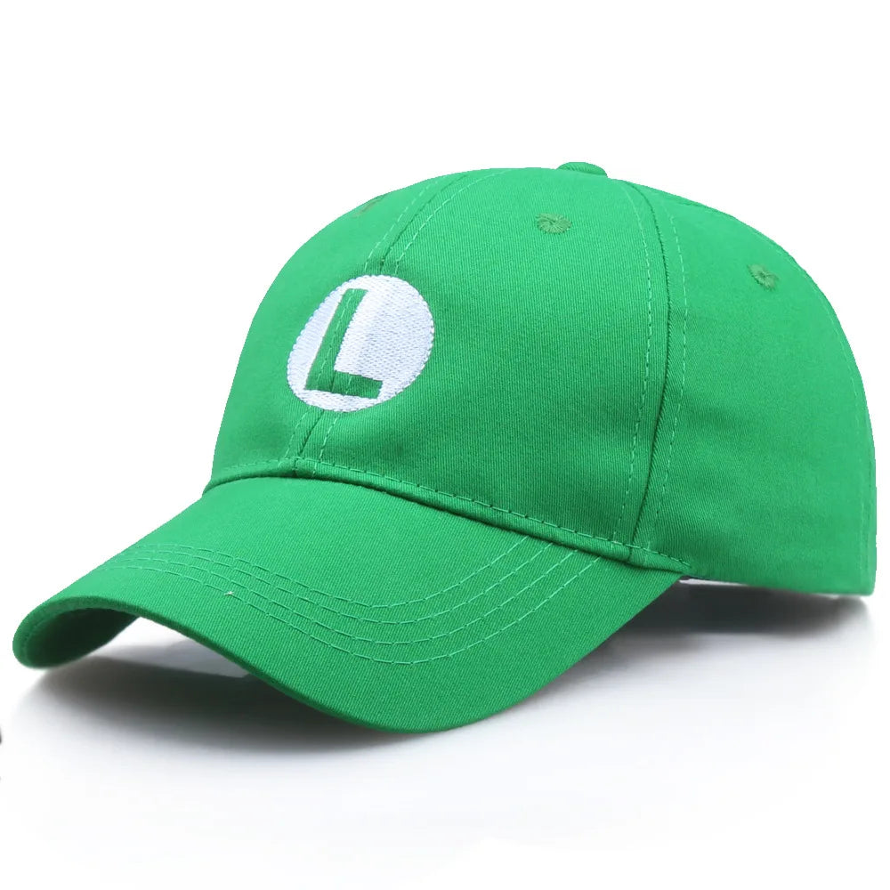Anime Super Luigi Bros Letter M Embroidery Baseball Cap Fashion Women Men Outdoor Sport Sun Hat Adjustable