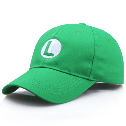 Anime Super Luigi Bros Letter M Embroidery Baseball Cap Fashion Women Men Outdoor Sport Sun Hat Adjustable