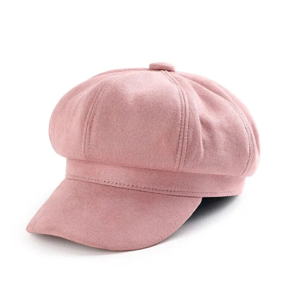 Casual Suede Fabric Hats & Caps Solid Color Adjustable Baker Cap