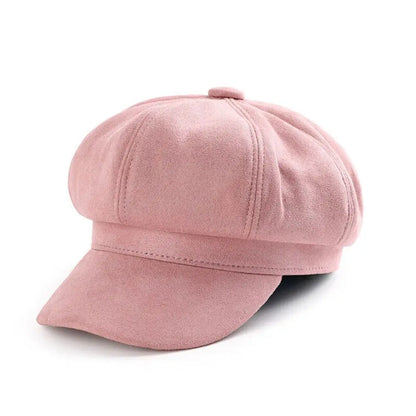 Casual Suede Fabric Hats & Caps Solid Color Adjustable Baker Cap