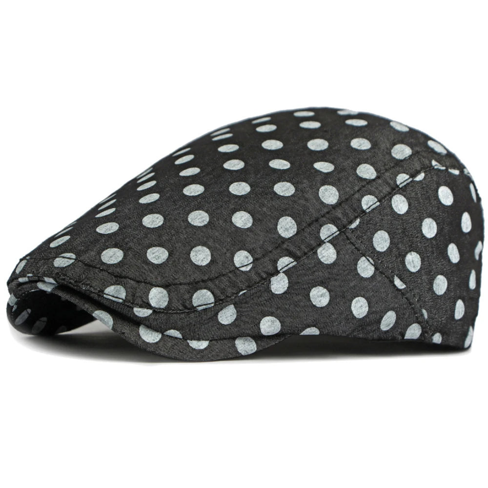 Men Women Retro Artist Painter Dots Beret Hat