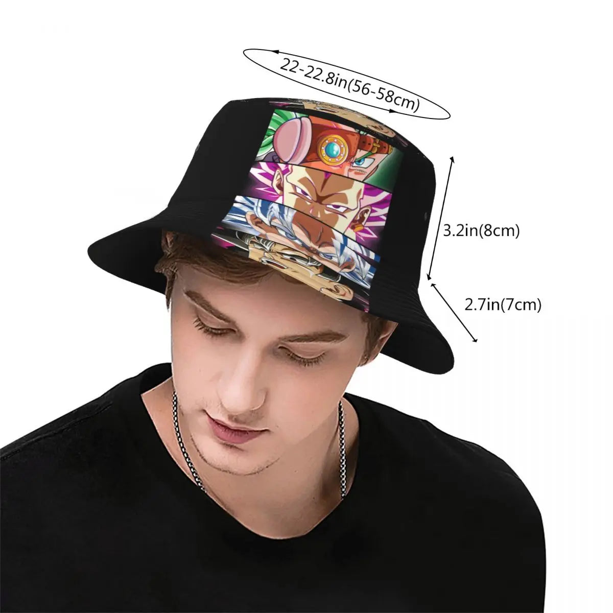 Dragon Ball Bucket Hat for Woman Summer Travel Super Saiyan Sun Hats