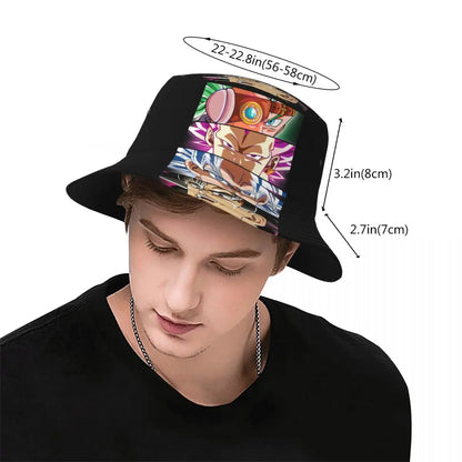 Dragon Ball Bucket Hat for Woman Summer Travel Super Saiyan Sun Hats