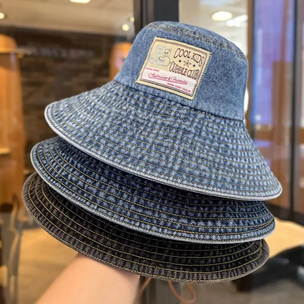 Women Denim Bucket Hat Spring Autumn Korean