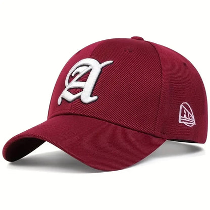 Unisex Letter A Embroidery Baseball Caps Adjustable Casual Hats Autumn Outdoor Sunscreen Hat