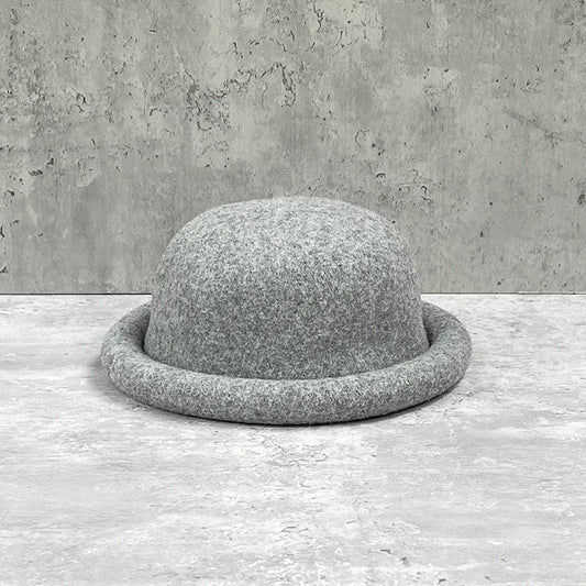 Women Winter Hat Wool Cap Vintage Bucket Bowler Hat