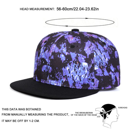 Unisex Purple Starry Sky Printing Hip-hop Hats Fashion Spring Autumn