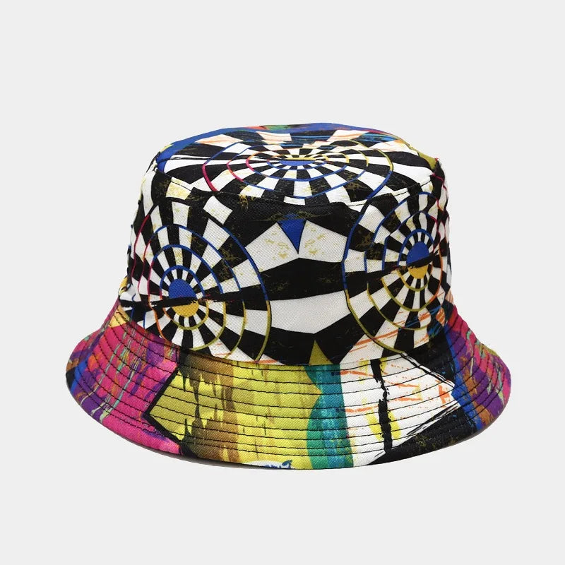 Fashion Plant Printing Pattern Fisherman Hat Spring and Summer