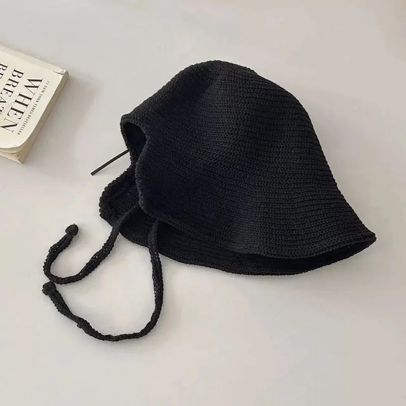 Summer Straw Sun Hat Women Japanese Cute Strap Cap