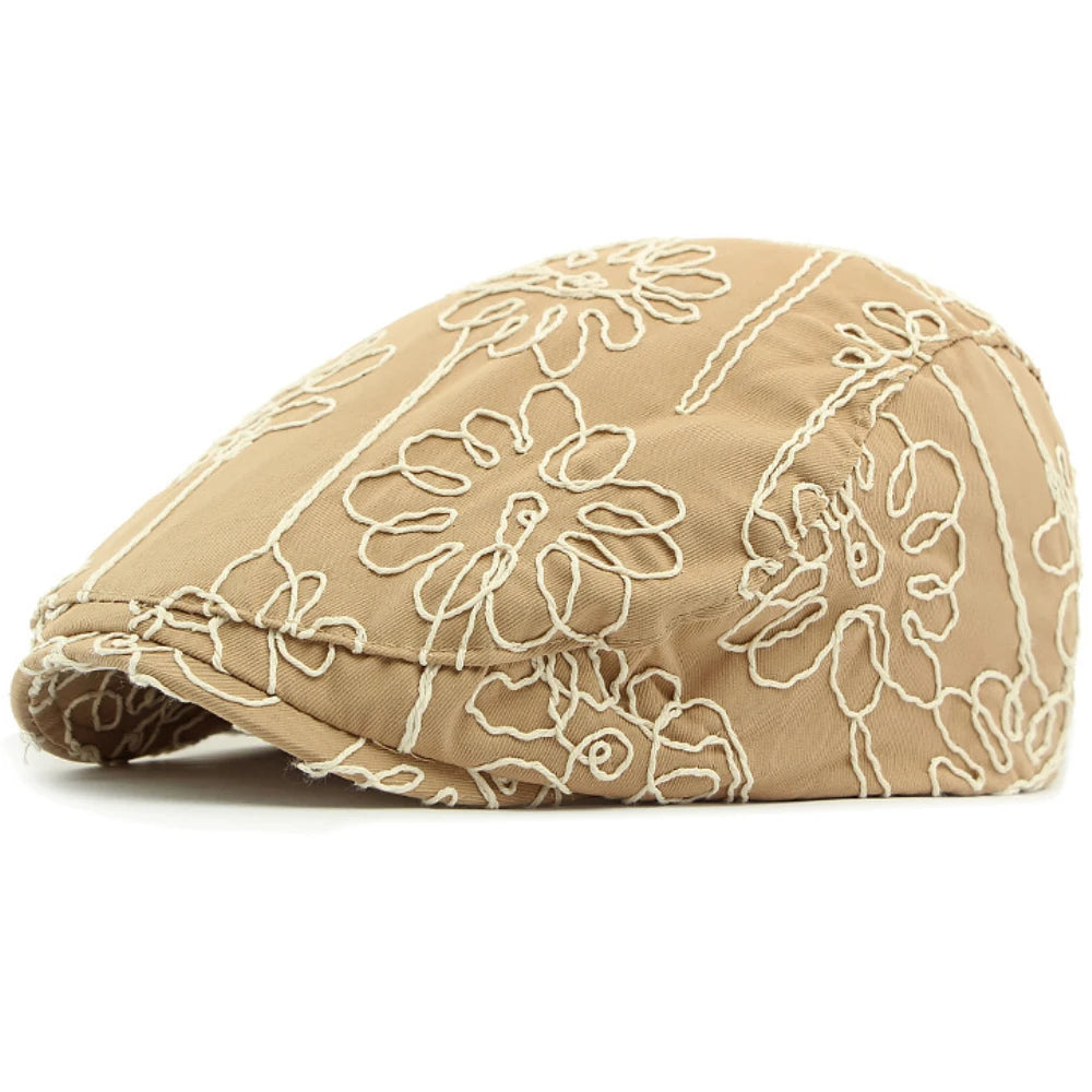Men Women Flower Artist Painter Beret Hat