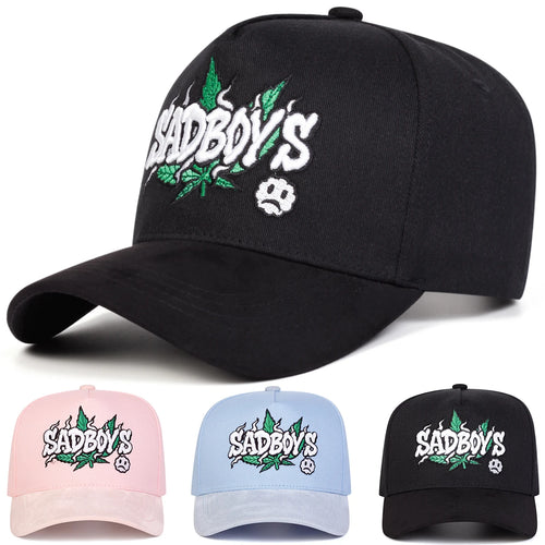Unisex Sadboys Letter Embroidery Baseball Caps Spring Autumn