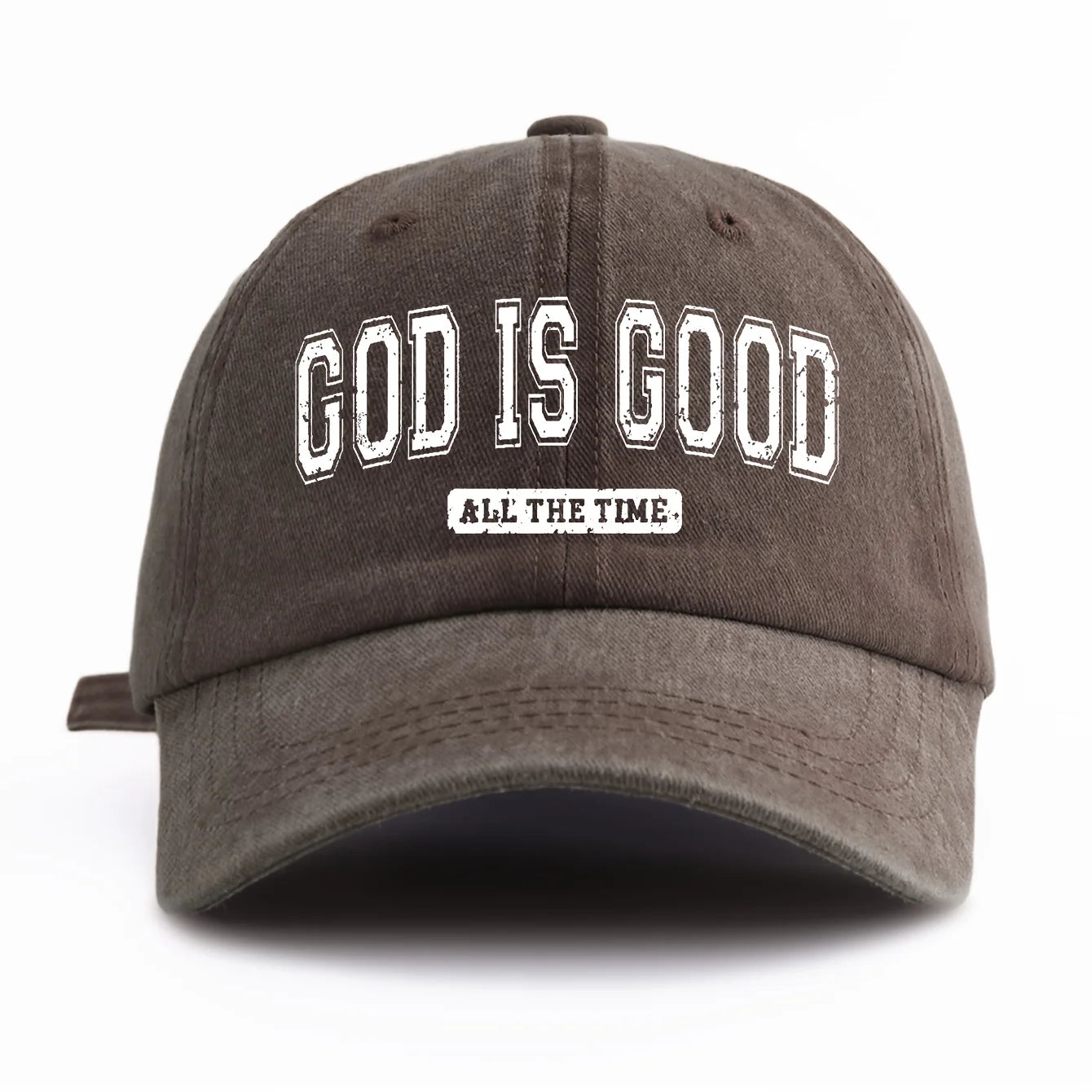 God Is Good Printed Water Washed Baseball Hat Simple