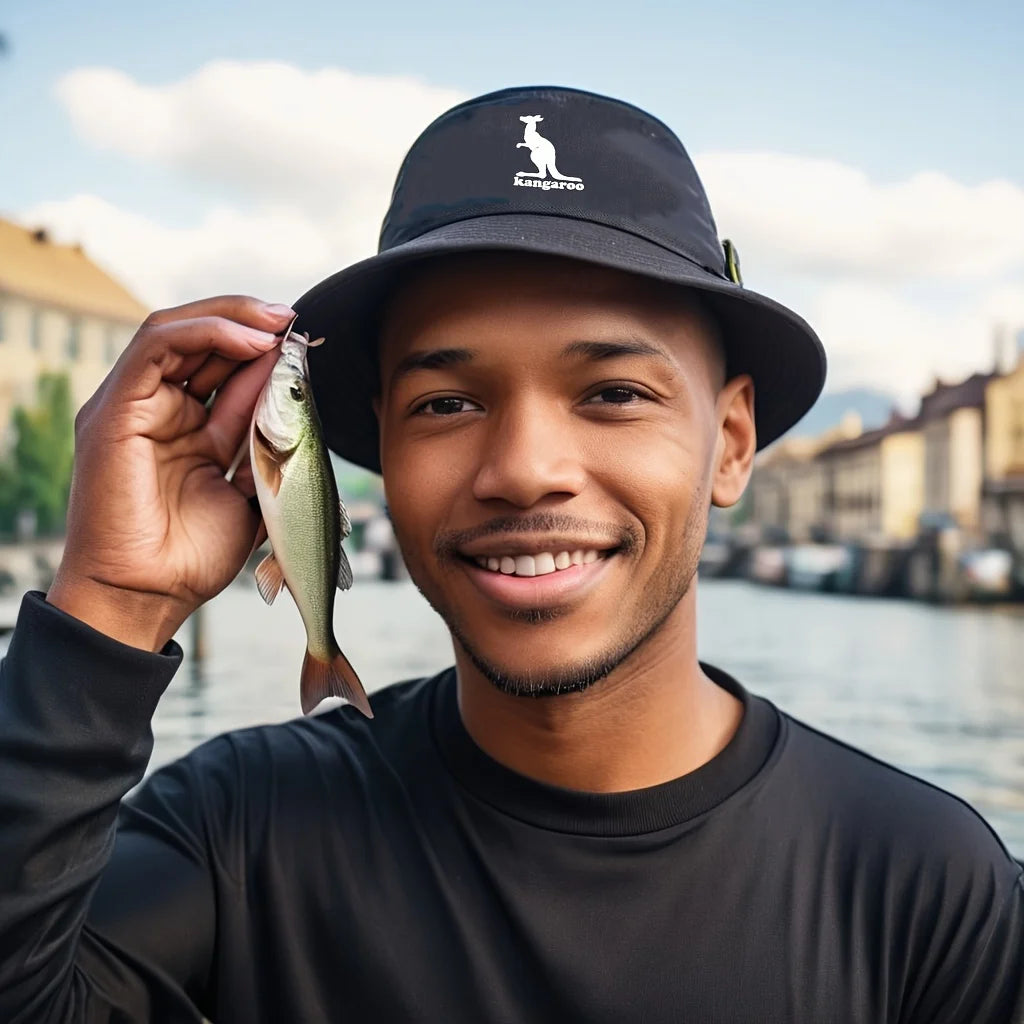 100% Cotton Men's and Women's Fashion Animal Kangaroo Printed Bucket Hat