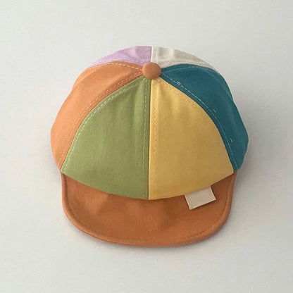 Fashion Rainbow Baby Peaked Cap Color Block Kids Duck Tongue Hat