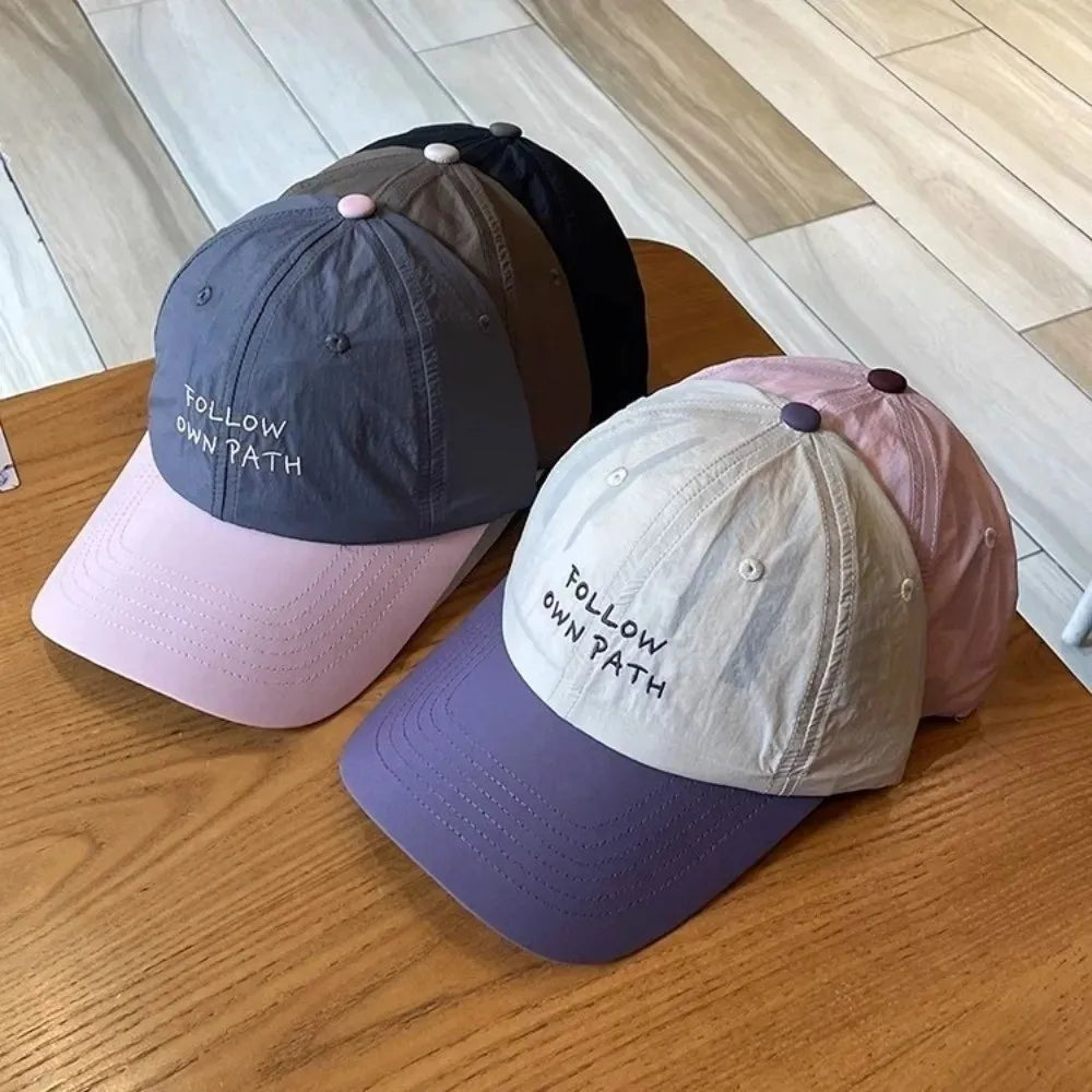 Casual Lightweight Baseball Cap Embroidered Sun Protection Quick Dry Cap Adjustable Sunscreen Cap