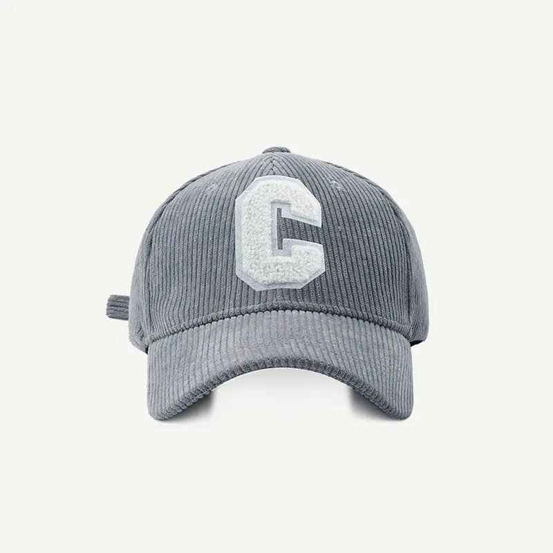 Corduroy Baseball Cap Ladirs Fashion C Letter