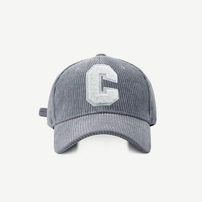 Corduroy Baseball Cap Ladirs Fashion C Letter