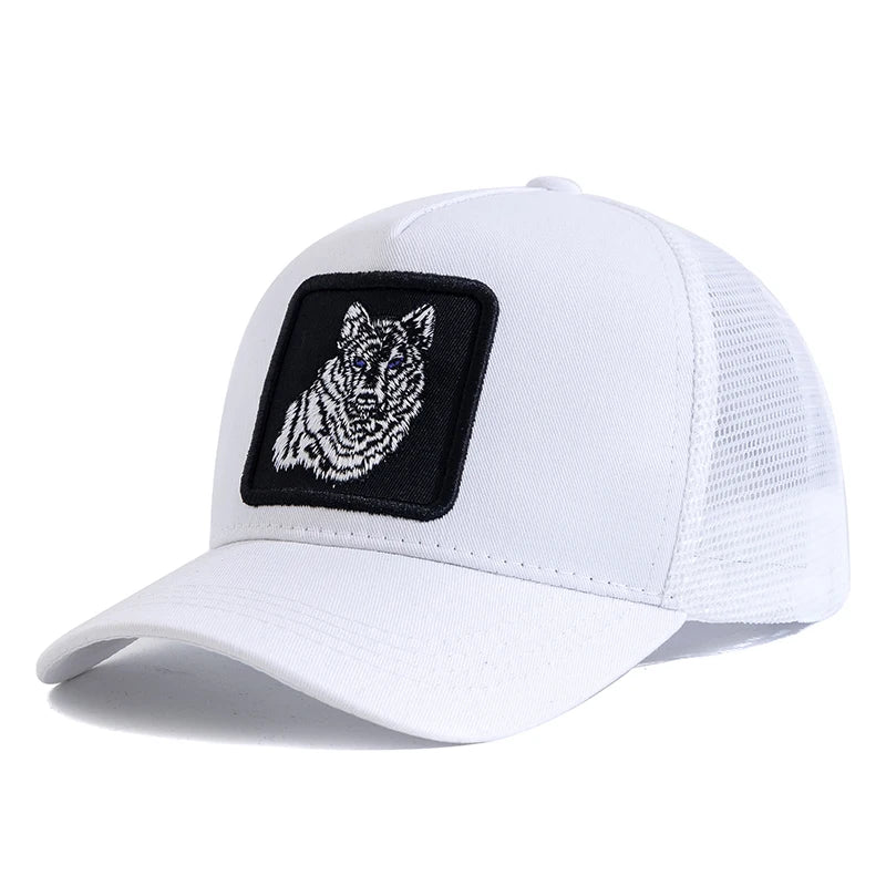Unisex Baseball Cap Wolf Embroidery Patch Pattern Caps Men Women Summer