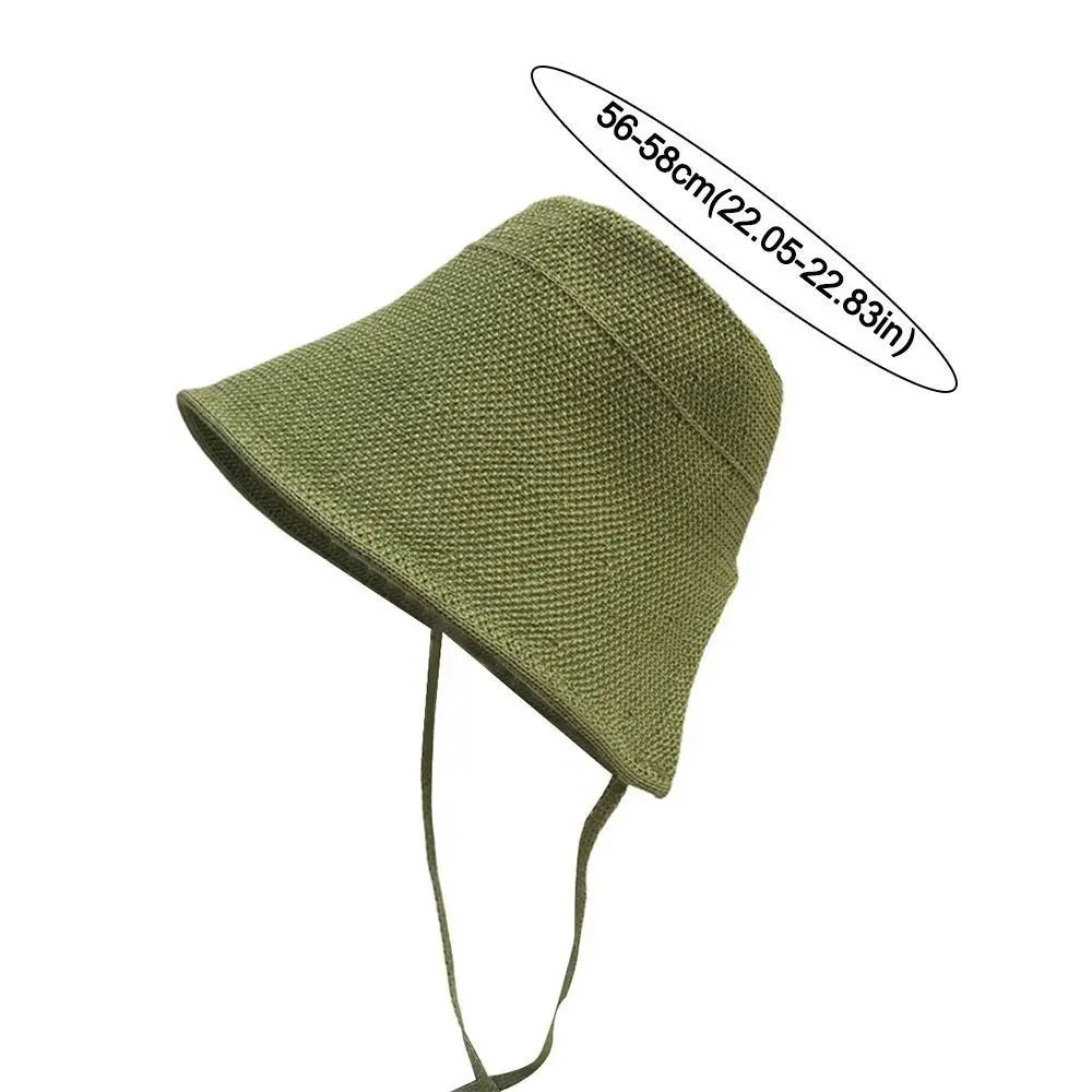 Adjustable Straps Lace Up Closure Wide Brim Sun Hat