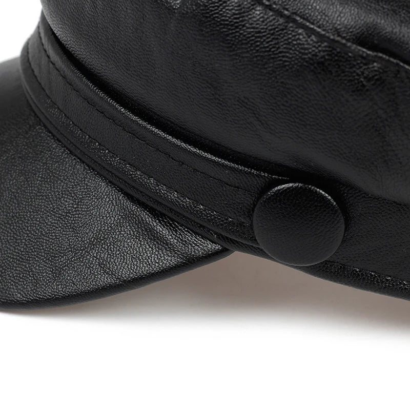 New Korean Leather Beret Fashion Ladies Hat Super Fire Wild Hats High Quality