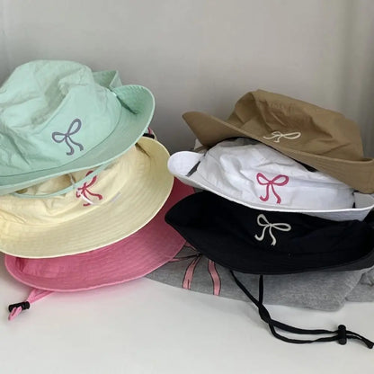 Spring Summer Bucket Hat Sunscreen Solid Color Fishing Caps