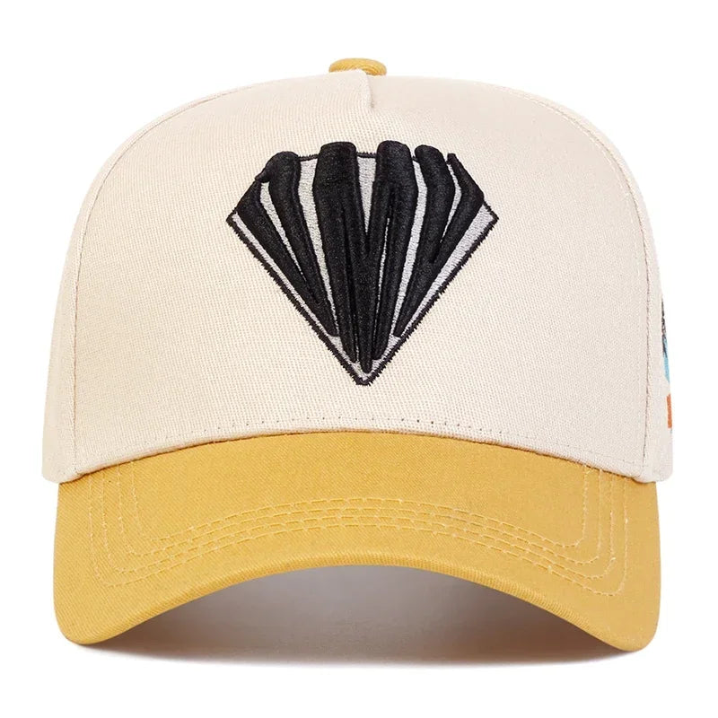 Unisex Diamond Embroidered Side Coconut Tree Baseball Caps