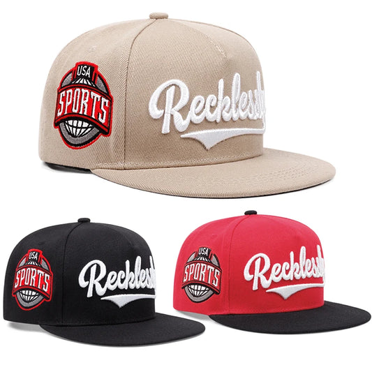 Fashion Reeklessly USA Embroidery Men Women Baseball Caps Hip Hop Sports