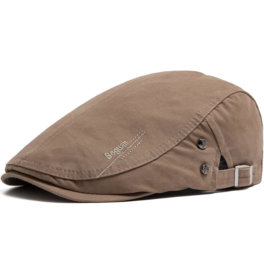 Fashion Men's Beret Button Embroidery Cotton Vintage Berets Outdoor