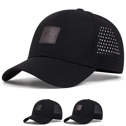 Unisex New York Label Laser Hollowed Out Baseball Net Caps