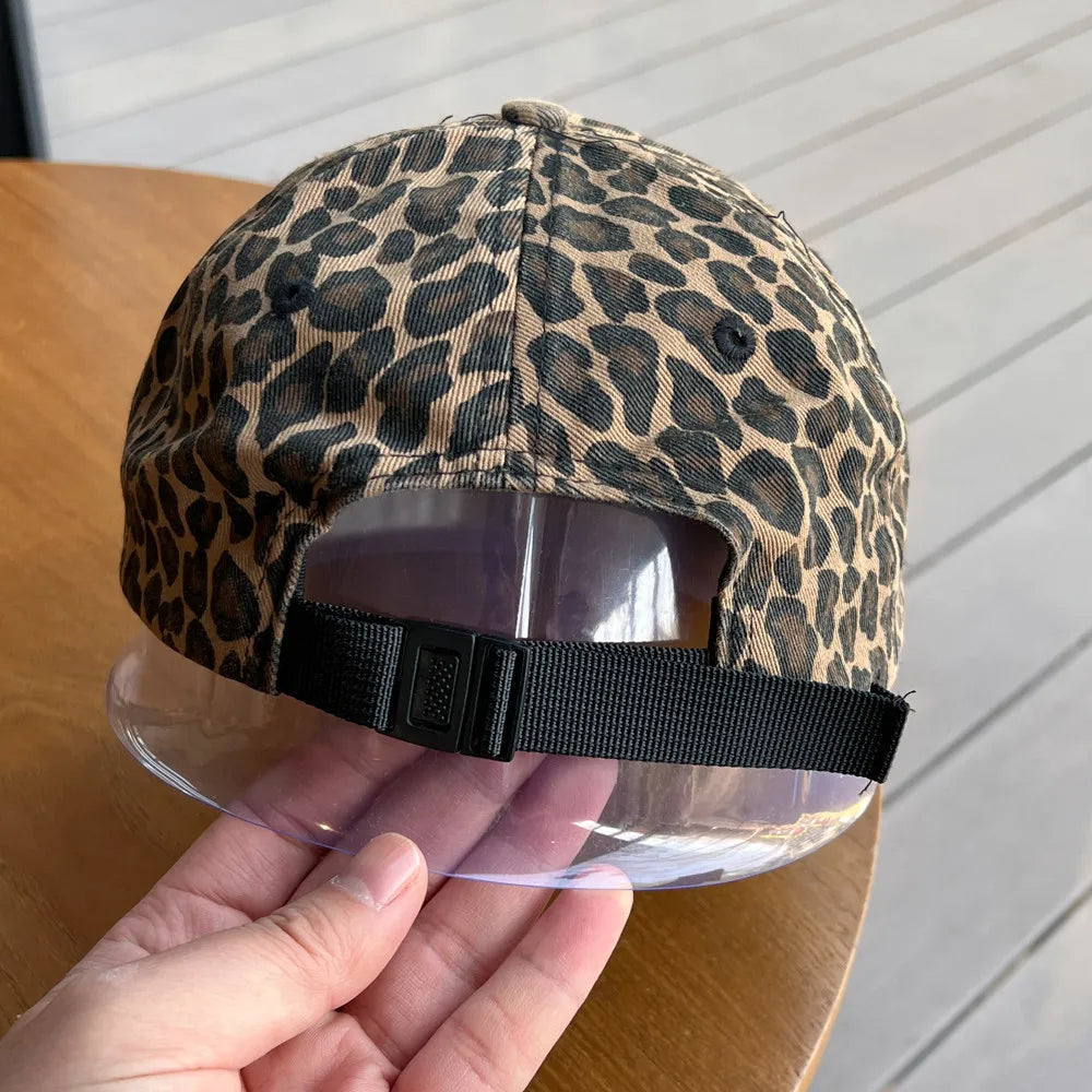 Y2K Retro Leopard Print Fisherman Hat Baseball Cap
