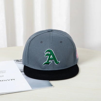 Hip Hop Style Baseball Cap With A Flat Top Color Patching Letter Embroidery Suitable For Both