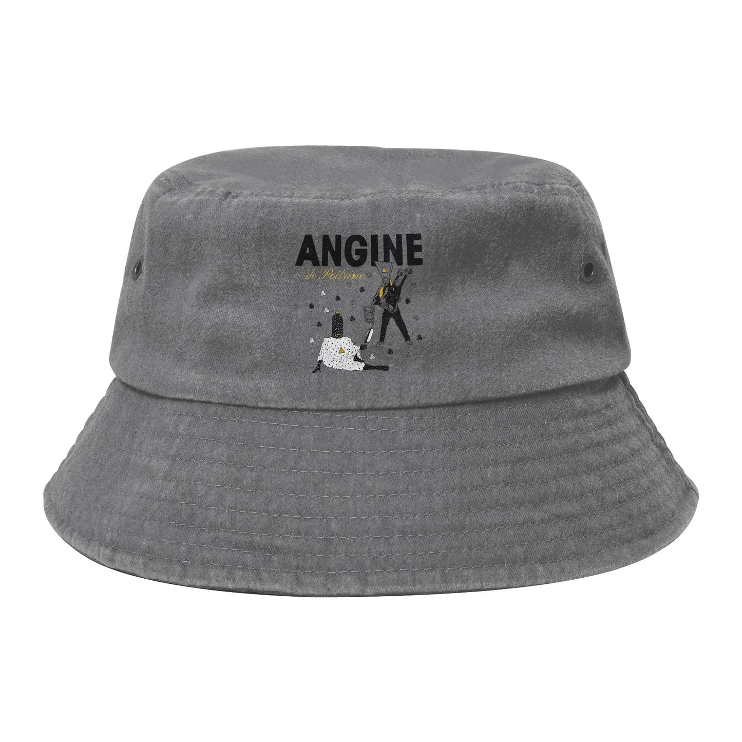 Street Angine De Poitrine Wearing Faces Band Bucket Hat