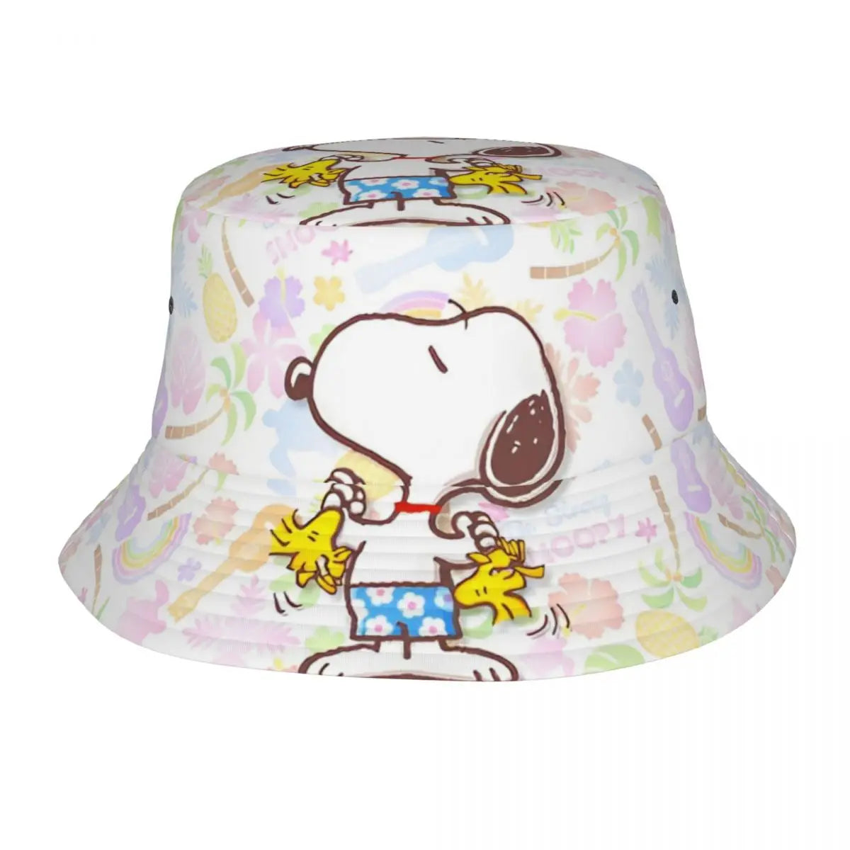 Trendy Snoopys Dog Bucket Hats Women Men Outdoor Sports Cartoon Heart Fishing