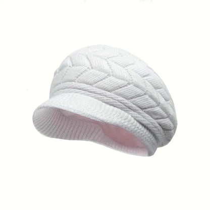 Thicken Warm Striper Knitted Cap Winter Brim Caps