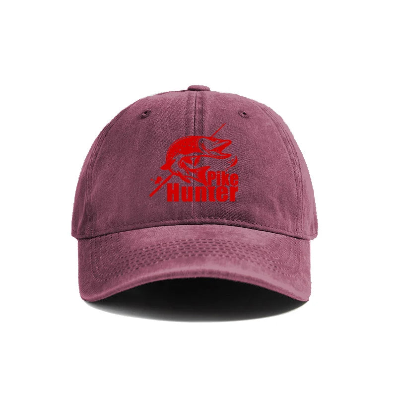Pike Hunter Baseball Cap Distressed Hats Cap