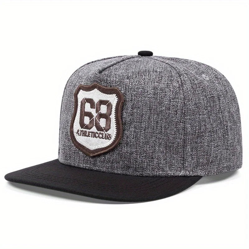 Men's and Women's Flat Brim Hats Street Embroidery Figure 68 Hip Hop Hat