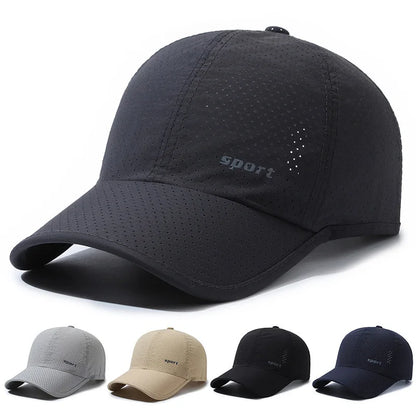 Quick Dry Baseball Cap For Men Outdoor Sports Mesh Breathable Sun Hat