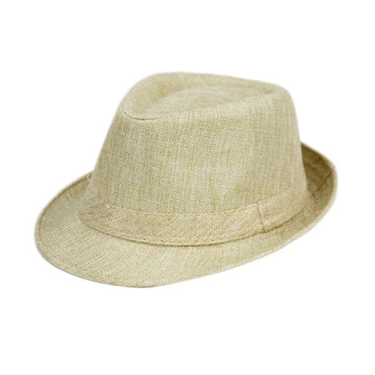 British Linen Men's Jazz Hat Solid Casual Church Beach Hat