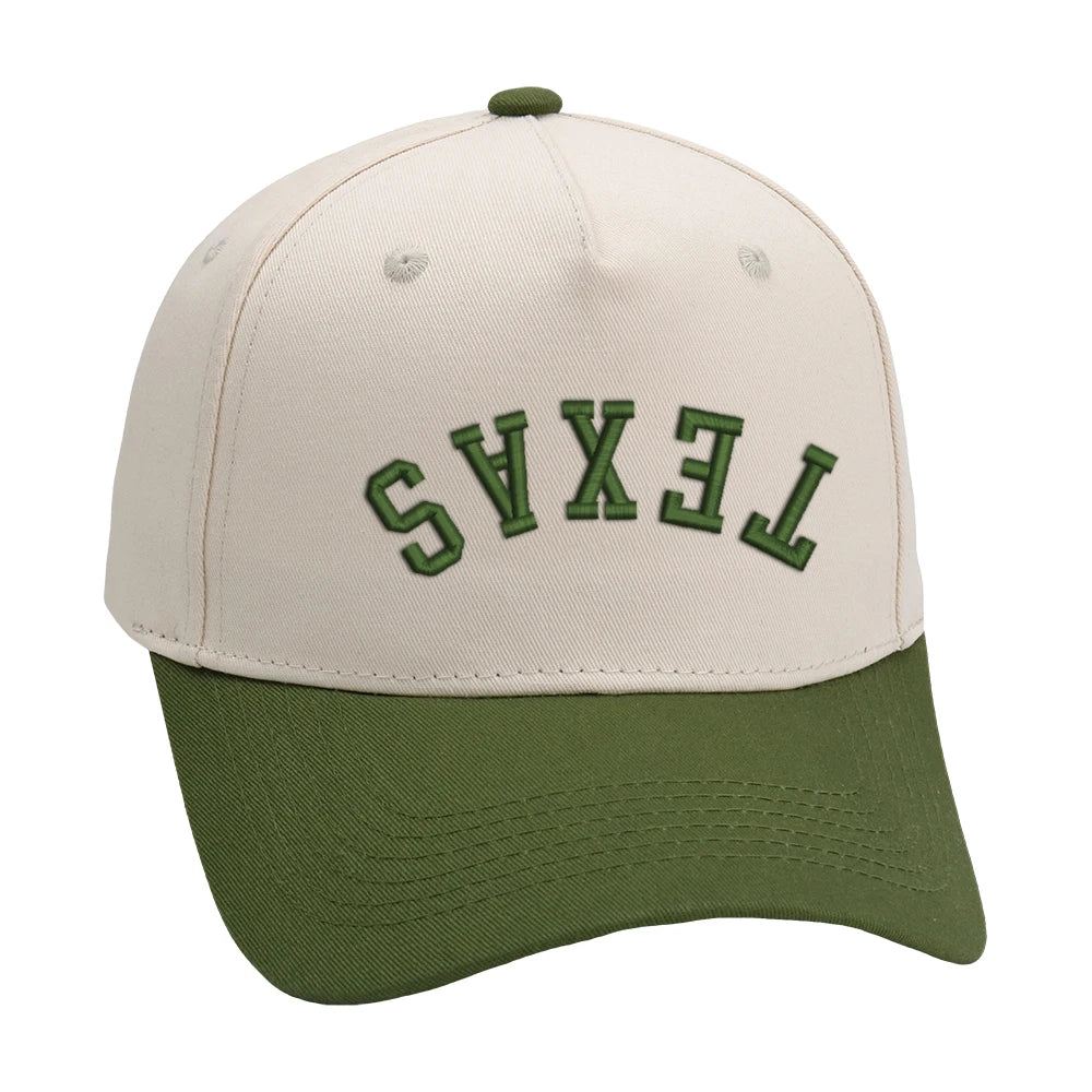 Texas Trucker Hat Upside Down 3D Embroidery Two Tone Baseball Cap